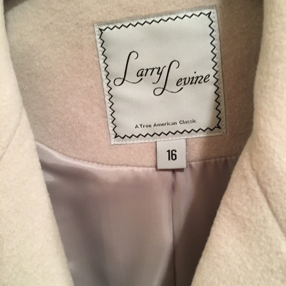 LARRY LEVINE NWT AUTHENTIC STONE COLOR WOOL-BLEND FULLY LINED CLASSIC COAT - Picture 2 of 8
